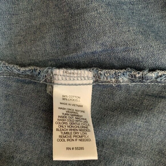 Express Women’s Medium Boho Festival Halter Cold Shoulder Blue Denim Top NWT - Picture 7 of 9